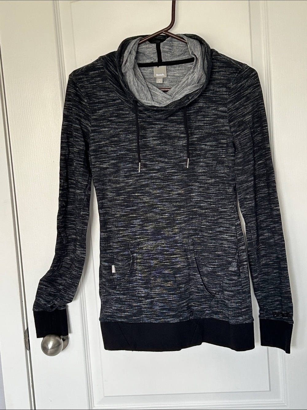 Bench Women's Charcoal Heather Cowl Neck Pullover Sweater